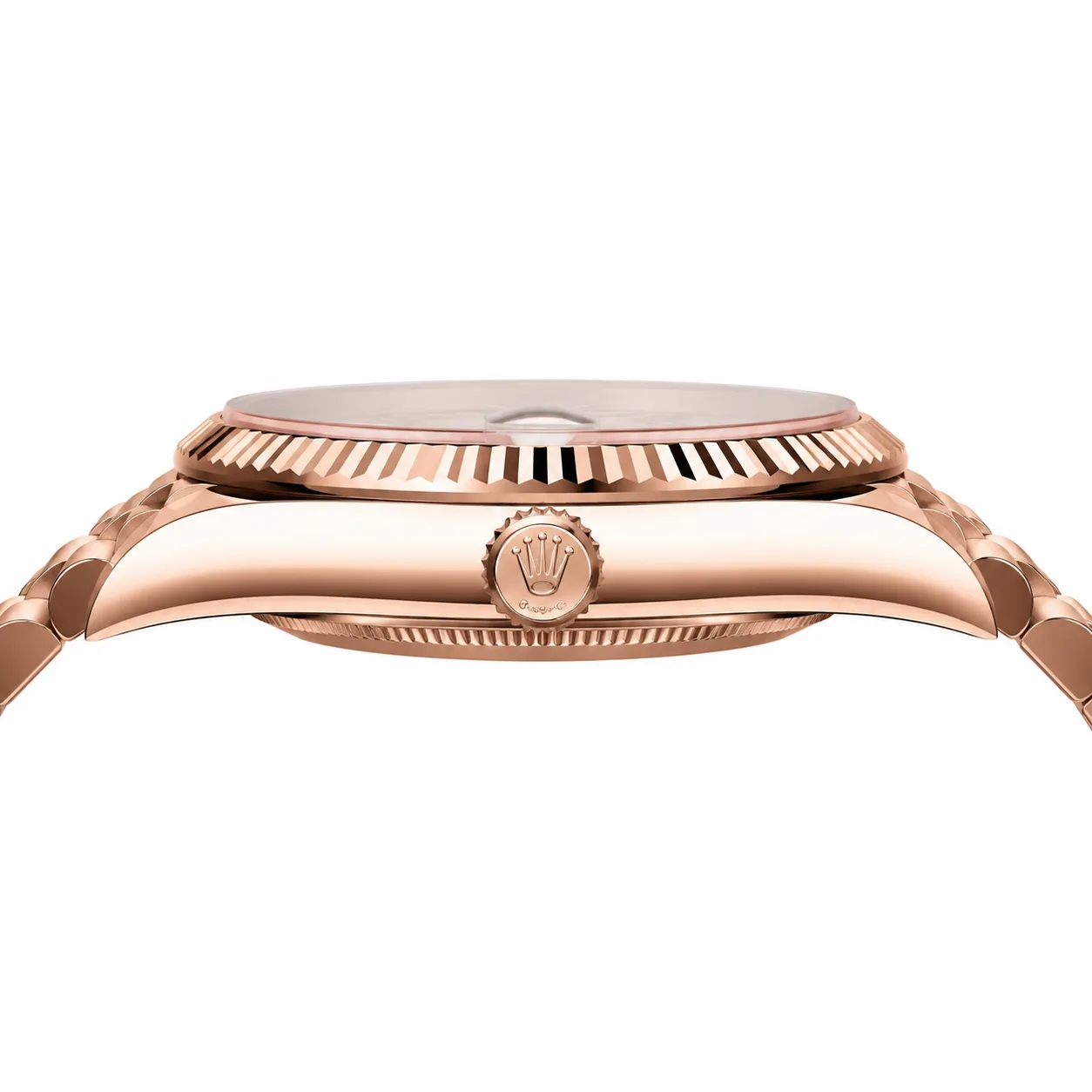Rolex Day-Date m228235-0001 40mm Cal.3255 18K Everose Gold AI 头图 2 - 侧面细节 [ai-shot:side-detail]