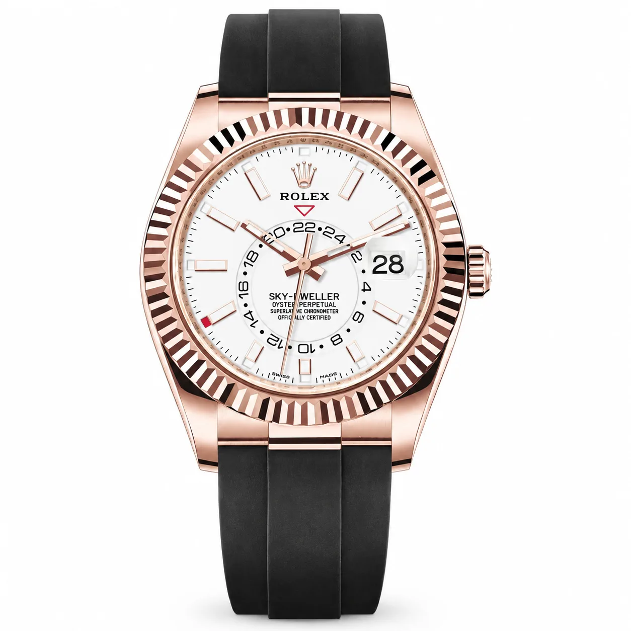 Rolex Sky-Dweller m326235-0004 42mm Cal.9001 18K Everose Gold AI 头图 1 - 白底全貌 [ai-shot:full-white]