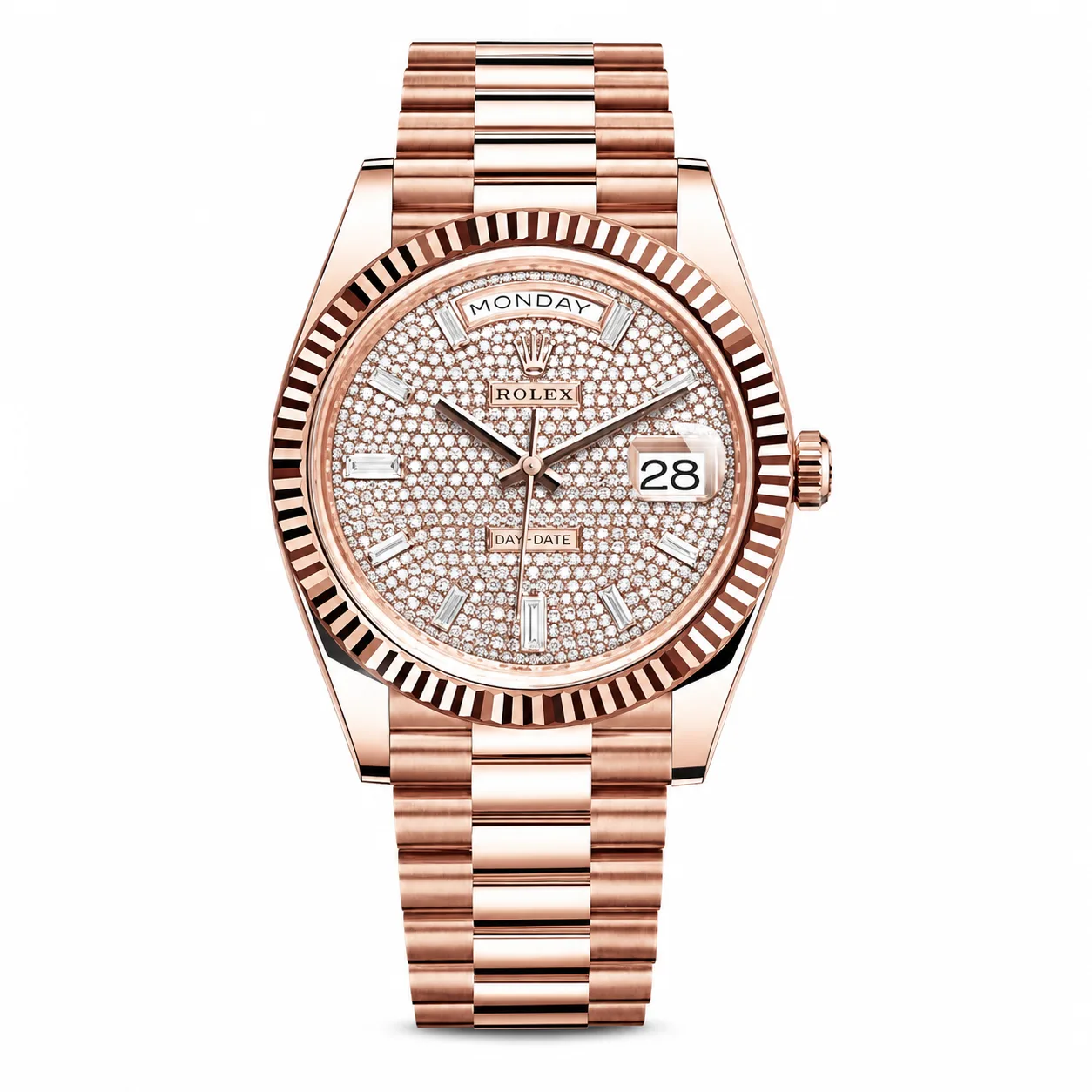 Rolex Day-Date m228235-0036 40mm Cal.3255 18K Everose Gold AI 头图 1 - 白底全貌 [ai-shot:full-white]