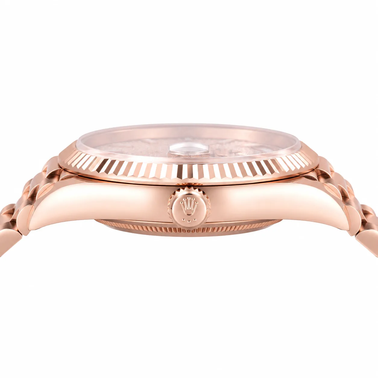 Rolex Day-Date m228235-0036 40mm Cal.3255 18K Everose Gold AI 头图 2 - 侧面细节 [ai-shot:side-detail]