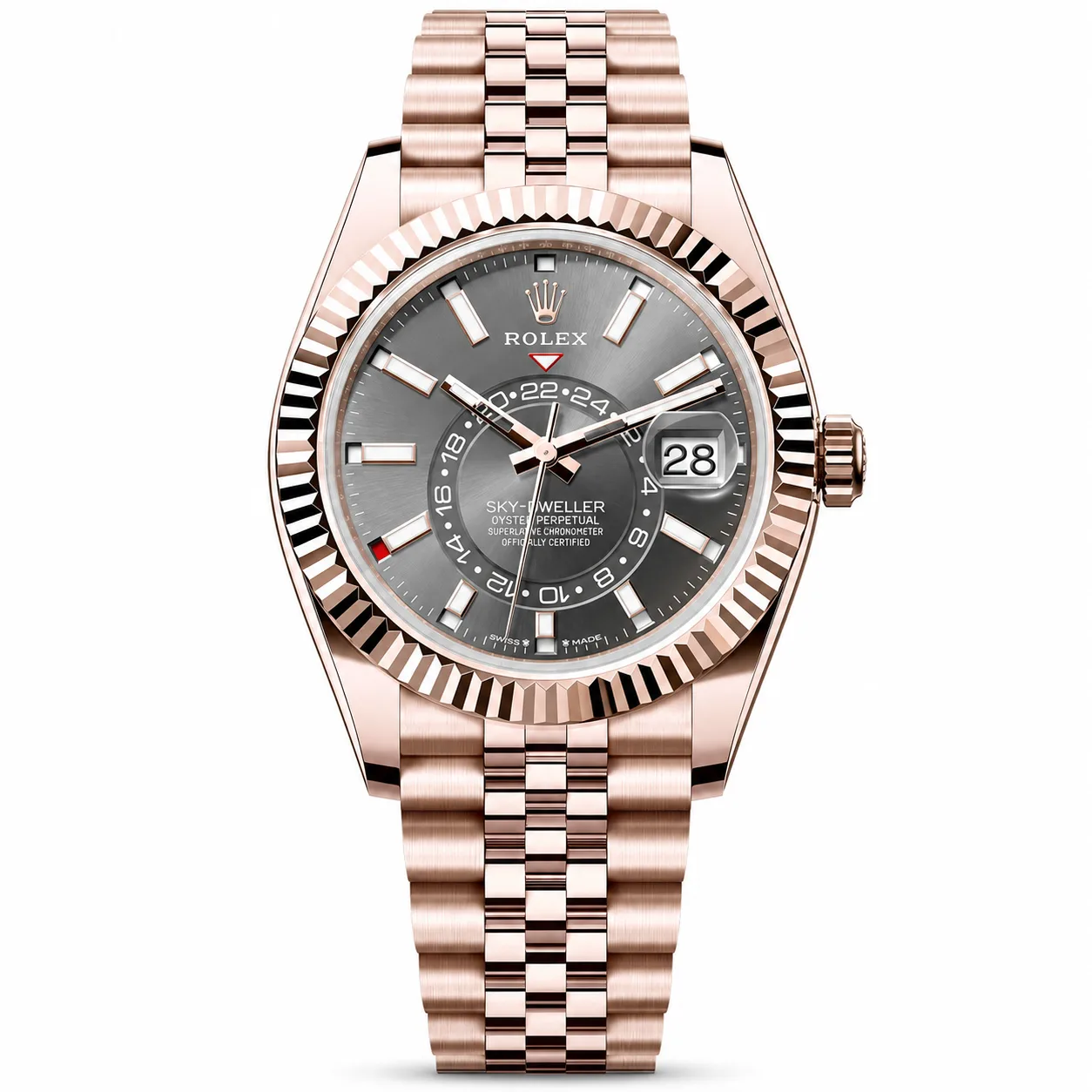 Rolex Sky-Dweller m336935-0008 42mm Cal.9002 18K Everose Gold AI 头图 1 - 白底全貌 [ai-shot:full-white]