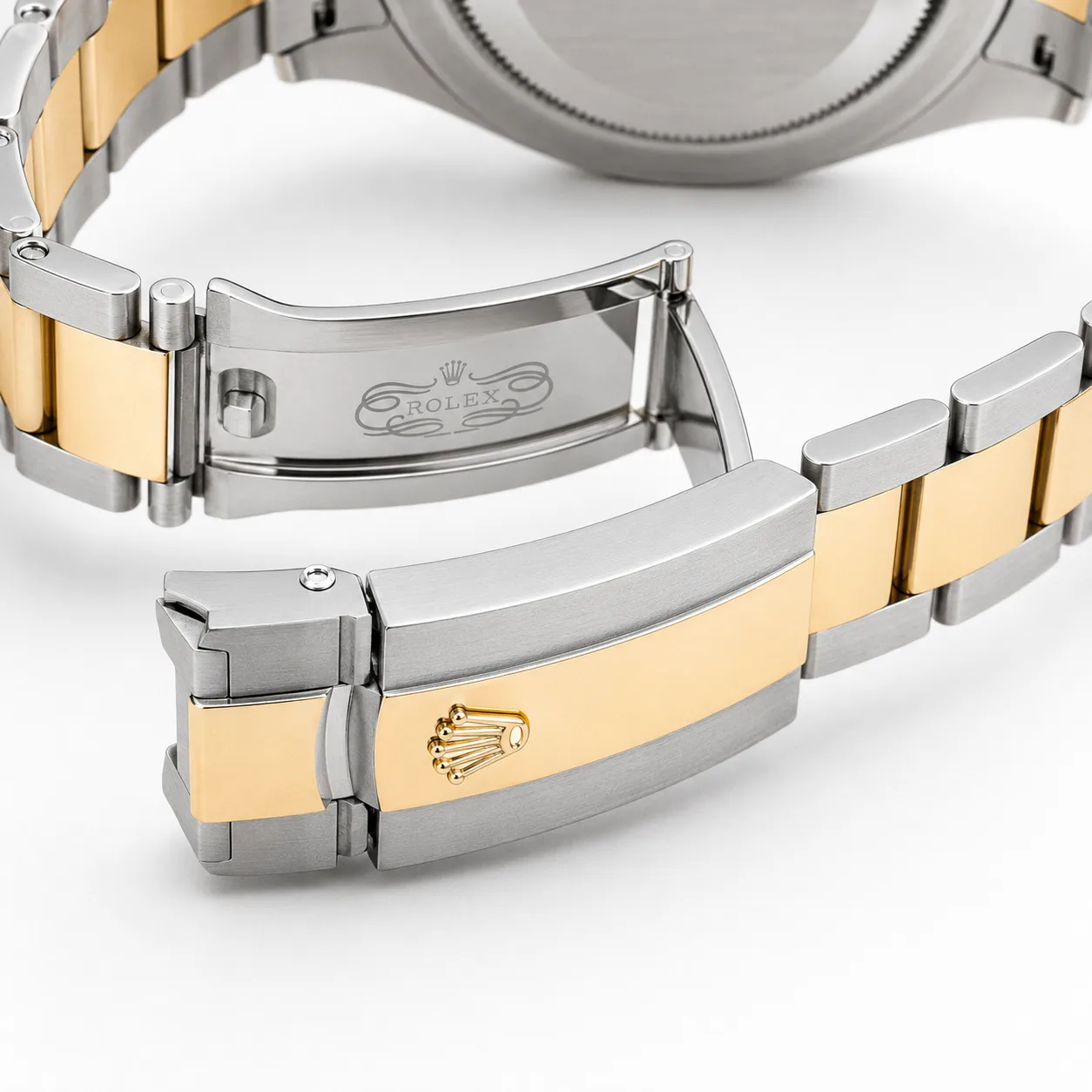 Rolex Sky-Dweller m336933-0005 42mm Cal.9002 904L Stainless Steel and 18K Yellow Gold AI 头图 3 - 表扣表链 [ai-shot:bracelet-clasp]