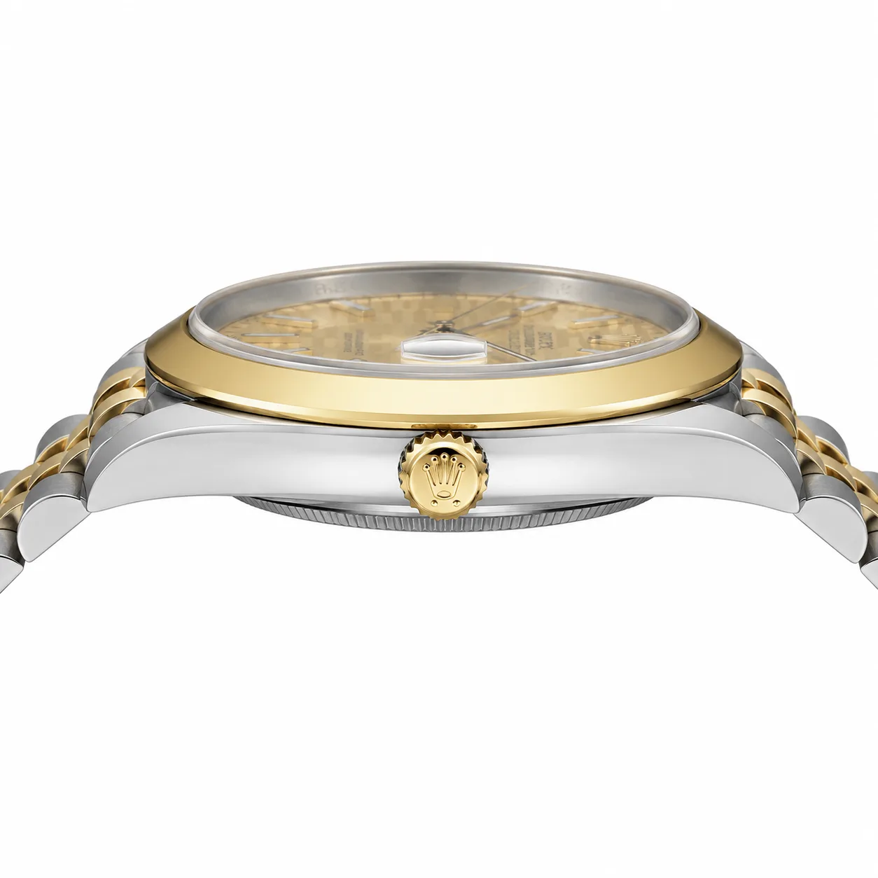 Rolex Datejust m126303-0022 41mm Cal.3235 904L Stainless Steel and 18K Yellow Gold AI 头图 2 - 侧面细节 [ai-shot:side-detail]