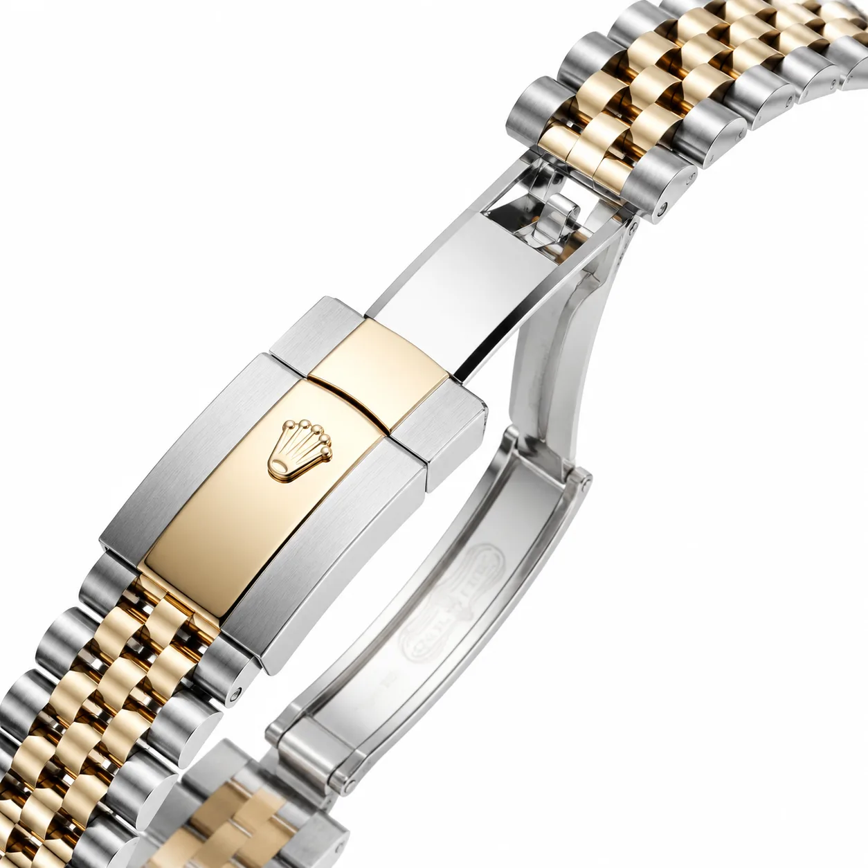 Rolex Datejust m126303-0022 41mm Cal.3235 904L Stainless Steel and 18K Yellow Gold AI 头图 3 - 表扣表链 [ai-shot:bracelet-clasp]