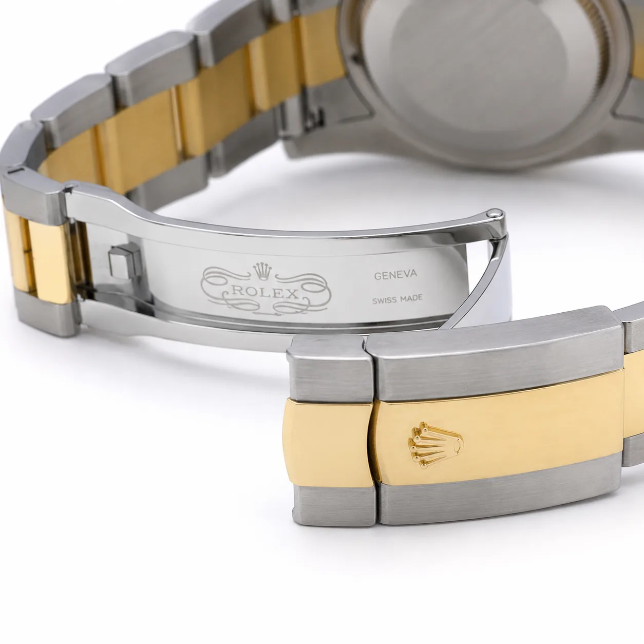 Rolex Datejust m126203-0044 36mm White Dial Fluted Bezel 904L Stainless Steel and 18K Yellow Gold AI 头图 3 - 表扣表链 [ai-shot:bracelet-clasp]