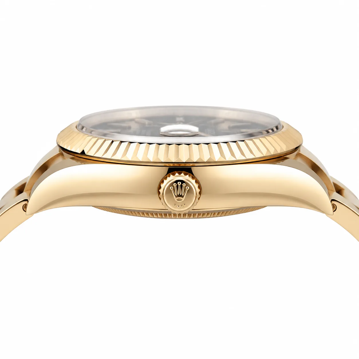 Rolex Sky-Dweller m336938-0002 42mm Cal.9002 18K Yellow Gold AI 头图 2 - 侧面细节 [ai-shot:side-detail]