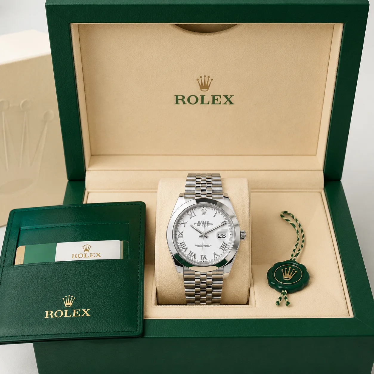 Rolex Datejust m126300-0016 41mm Cal.3235 904L Stainless Steel AI 头图 5 - 包装盒 [ai-shot:box-shot]