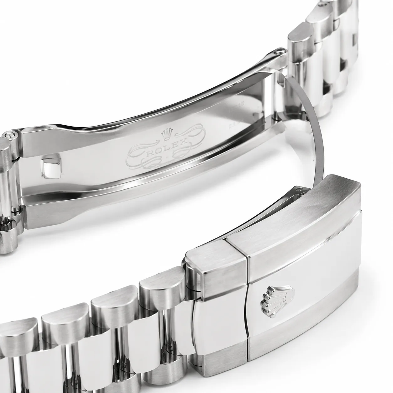 Rolex Day-Date m128239-0007 36mm White Dial Fluted Bezel 18K White Gold AI 头图 3 - 表扣表链 [ai-shot:bracelet-clasp]