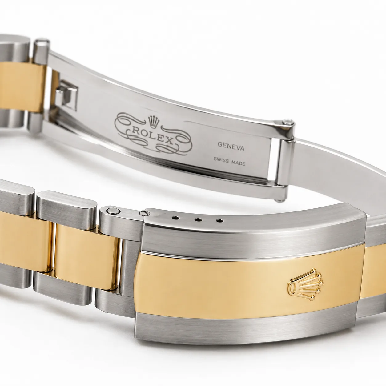 Rolex Datejust m126303-0021 41mm White Dial Fluted Bezel 904L Stainless Steel and 18K Yellow Gold AI 头图 3 - 表扣表链 [ai-shot:bracelet-clasp]