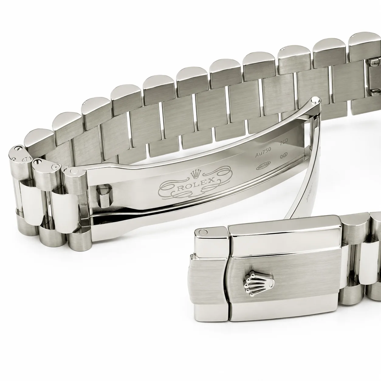 Rolex Day-Date m228349rbr-0001 40mm White Dial Diamond-Set Bezel 18K White Gold AI 头图 3 - 表扣表链 [ai-shot:bracelet-clasp]