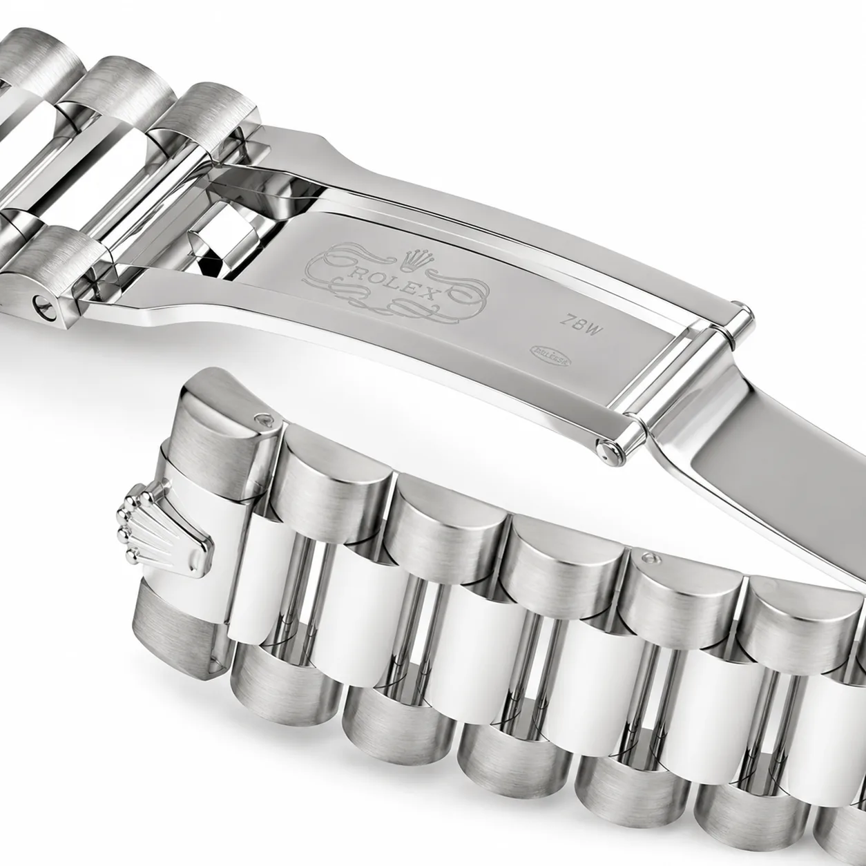 Rolex Day-Date m228349rbr-0045 40mm Blue Dial Diamond-Set Bezel 18K White Gold AI 头图 3 - 表扣表链 [ai-shot:bracelet-clasp]