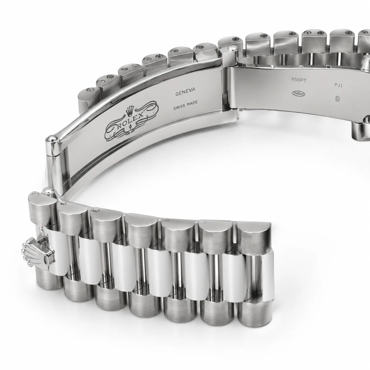 Rolex Day-Date m228206-0044 40mm Blue Dial Fluted Bezel 950 Platinum AI 头图 3 - 表扣表链 [ai-shot:bracelet-clasp]