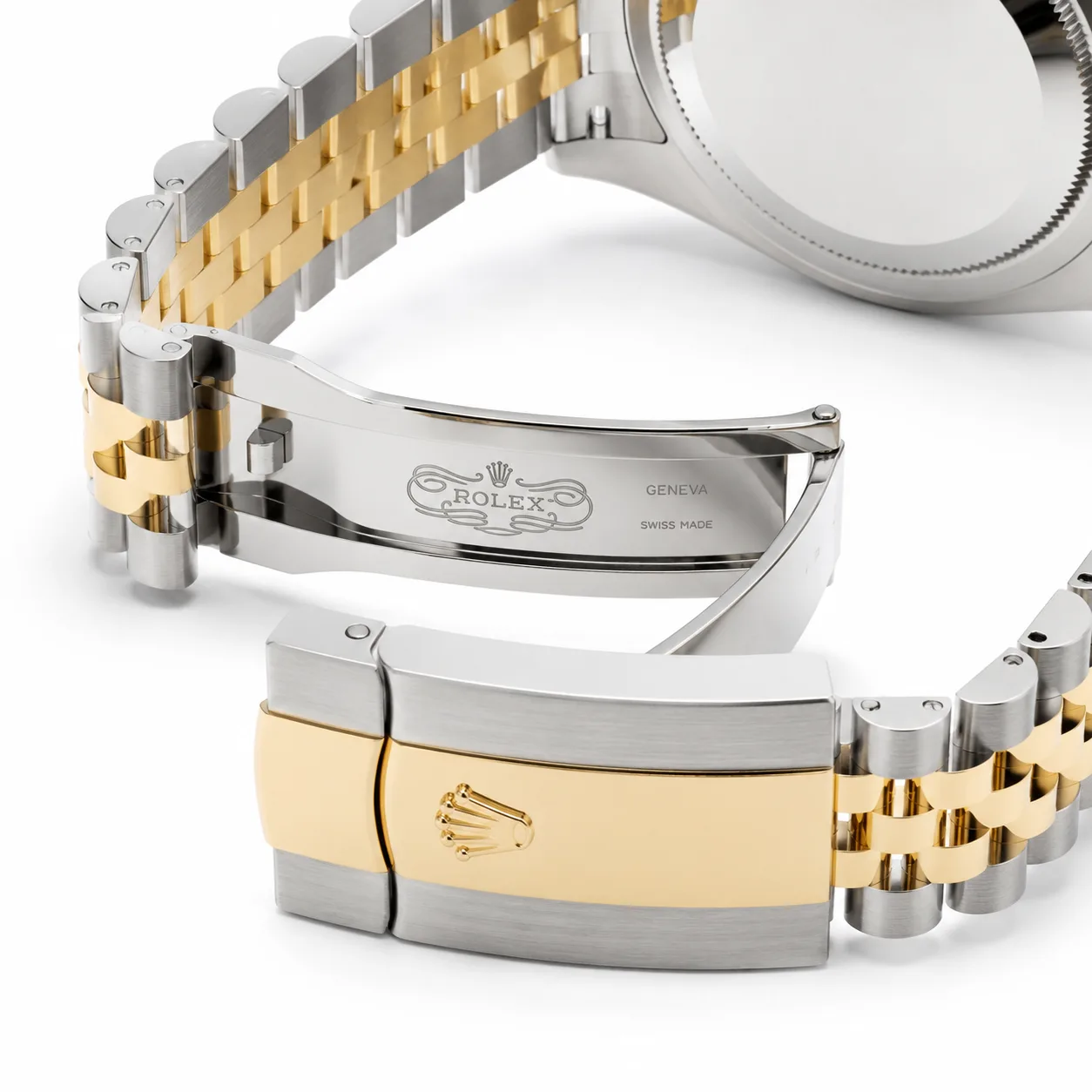 Rolex Datejust m126203-0015 36mm White Dial Fluted Bezel 904L Stainless Steel and 18K Yellow Gold AI 头图 3 - 表扣表链 [ai-shot:bracelet-clasp]