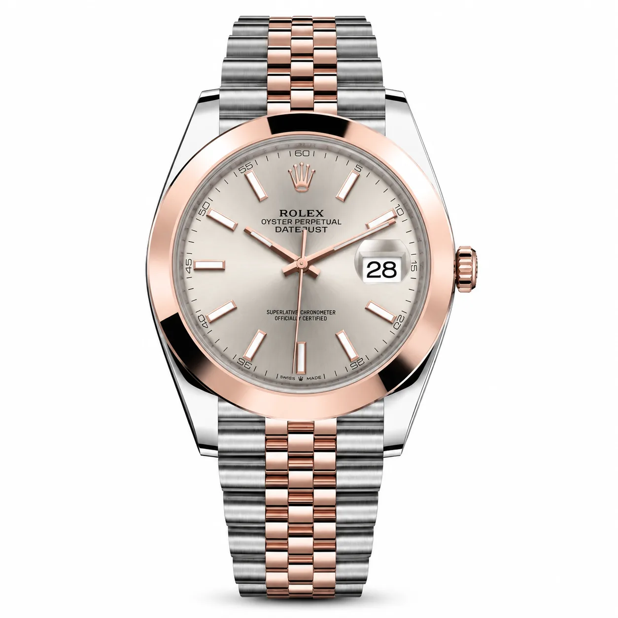 Rolex Datejust m126301-0010 41mm Cal.3235 904L Stainless Steel and 18K Everose Gold AI 头图 1 - 白底全貌 [ai-shot:full-white]