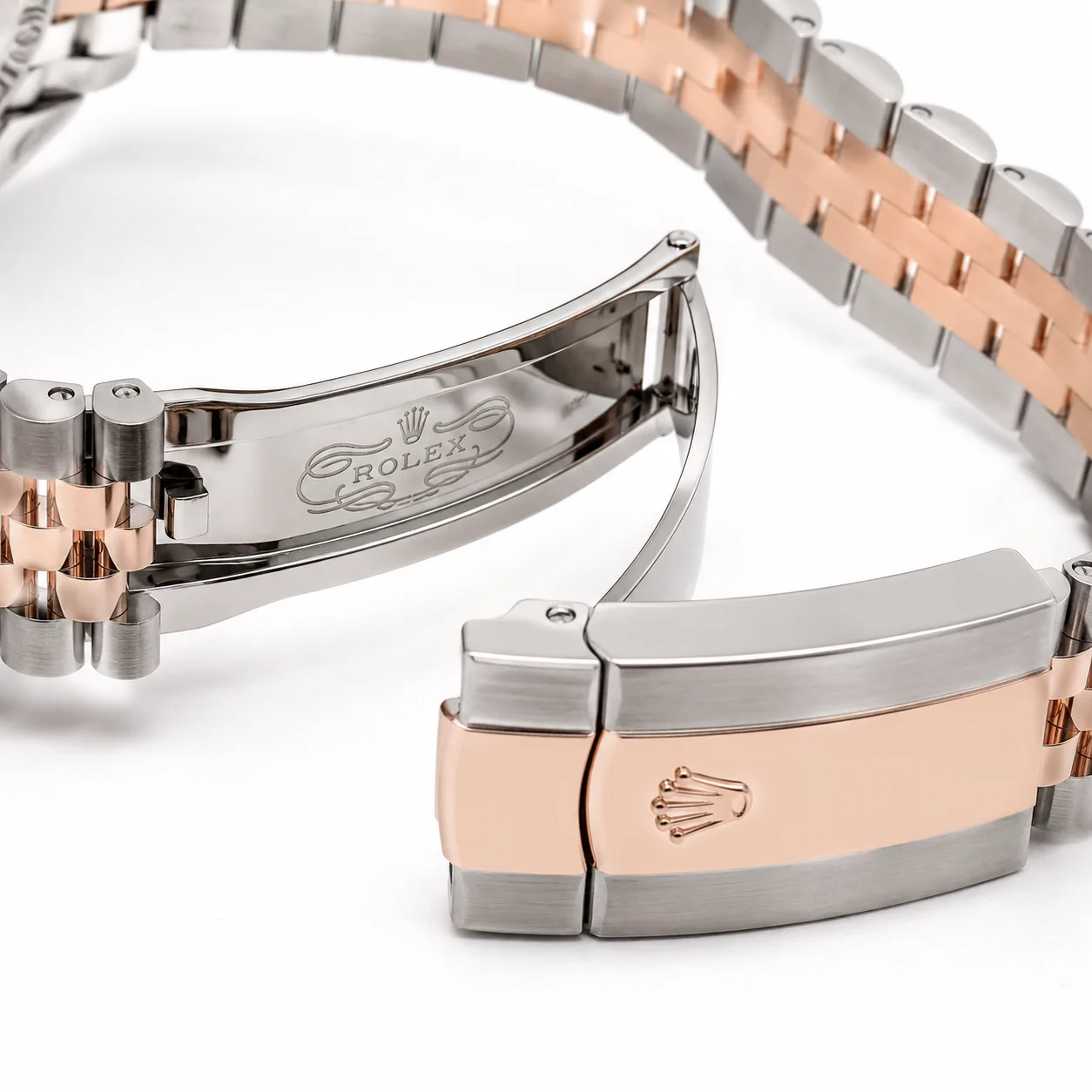 Rolex Datejust m126301-0010 41mm Cal.3235 904L Stainless Steel and 18K Everose Gold AI 头图 3 - 表扣表链 [ai-shot:bracelet-clasp]