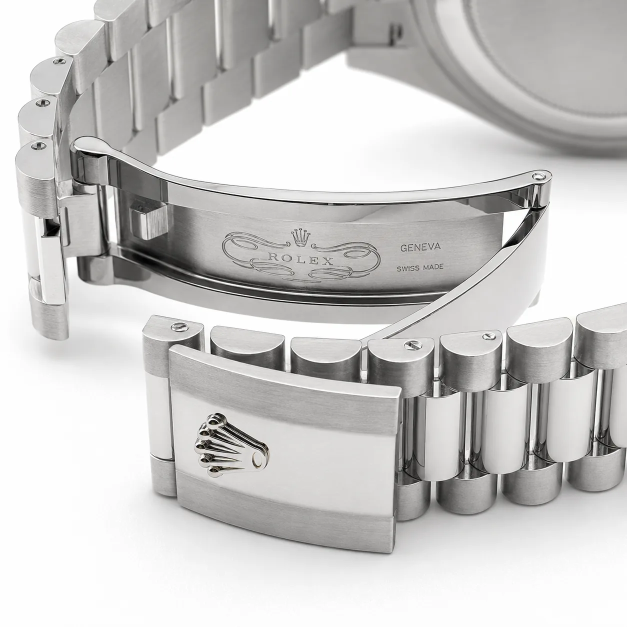 Rolex Day-Date m228396tbr-0030 40mm Blue Dial Diamond-Set Bezel 950 Platinum AI 头图 3 - 表扣表链 [ai-shot:bracelet-clasp]