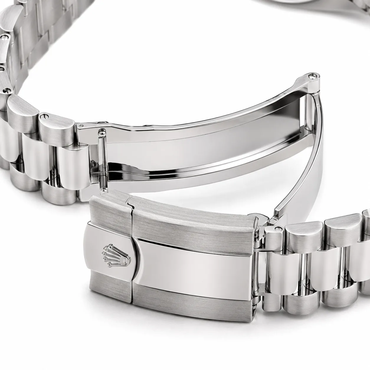 Rolex Day-Date m228349rbr-0046 40mm Cal.3255 18K White Gold AI 头图 3 - 表扣表链 [ai-shot:bracelet-clasp]