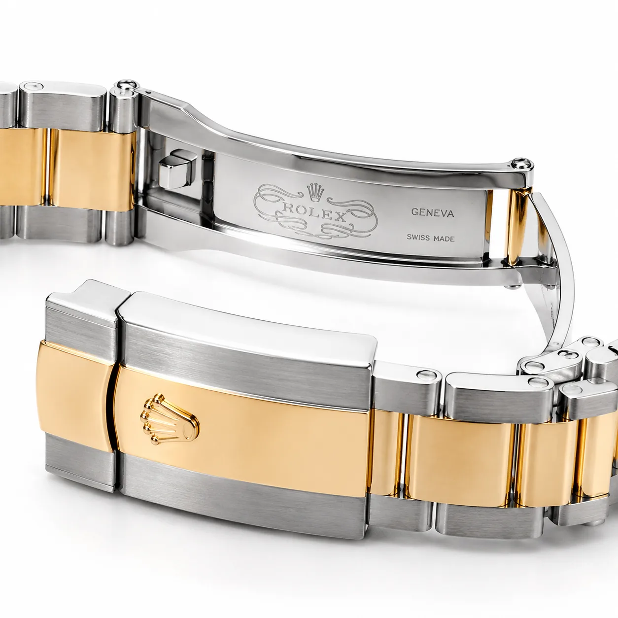 Rolex Datejust m126303-0009 41mm White Dial Fluted Bezel 904L Stainless Steel and 18K Yellow Gold AI 头图 3 - 表扣表链 [ai-shot:bracelet-clasp]