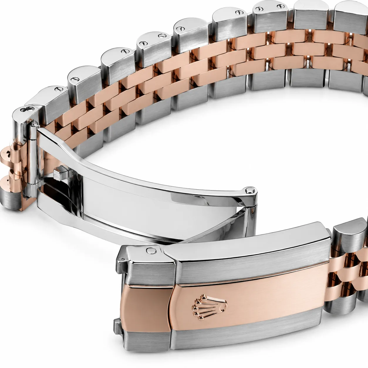 Rolex Datejust m126301-0002 41mm Cal.3235 904L Stainless Steel and 18K Everose Gold AI 头图 3 - 表扣表链 [ai-shot:bracelet-clasp]