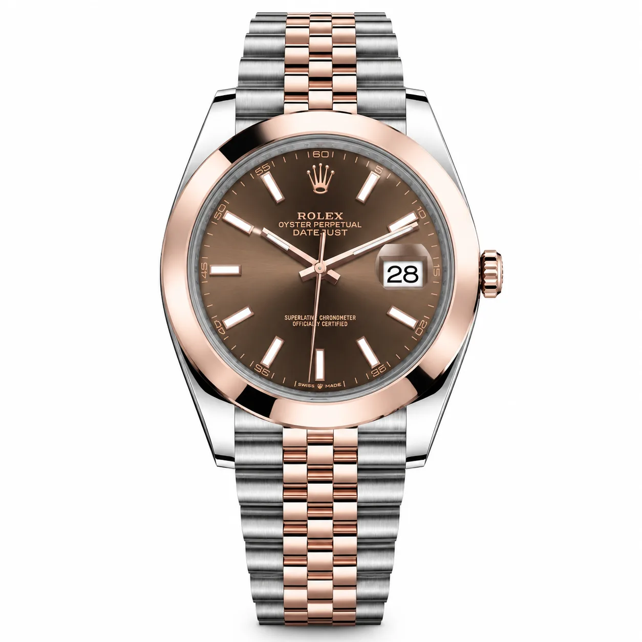Rolex Datejust m126301-0002 41mm Cal.3235 904L Stainless Steel and 18K Everose Gold AI 头图 1 - 白底全貌 [ai-shot:full-white]
