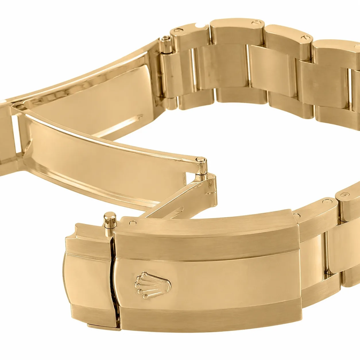 Rolex Sky-Dweller m336938-0003 42mm White Dial Fluted Bezel 18K Yellow Gold AI 头图 3 - 表扣表链 [ai-shot:bracelet-clasp]