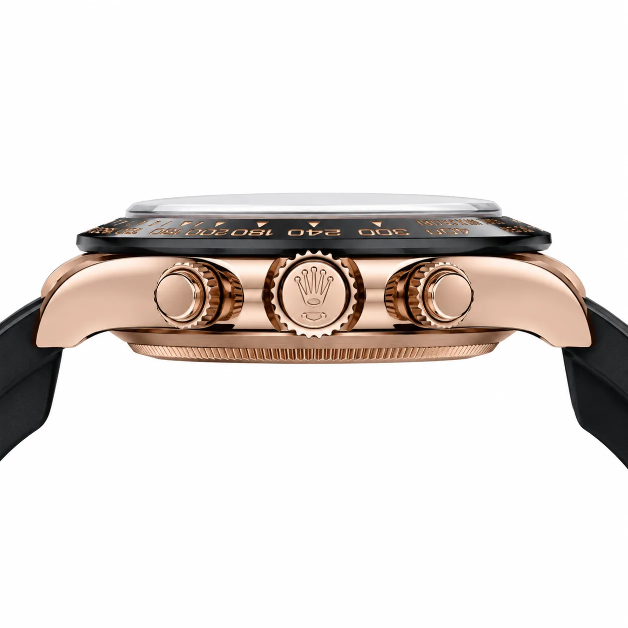 Rolex Cosmograph Daytona M116515LN-0012 40mm Cal.4130 18K Everose Gold AI 头图 2 - 侧面细节 [ai-shot:side-detail]