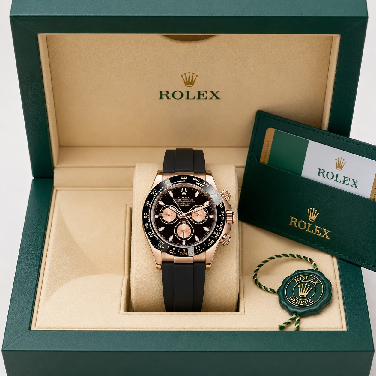 Rolex Cosmograph Daytona M116515LN-0012 40mm Cal.4130 18K Everose Gold AI 头图 5 - 包装盒 [ai-shot:box-shot]