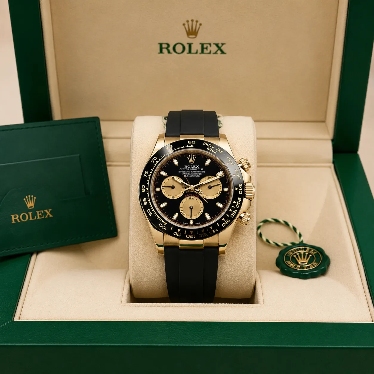 Rolex Cosmograph Daytona 116518LN-0039 40mm Cal.4130 18K Yellow Gold AI 头图 5 - 包装盒 [ai-shot:box-shot]
