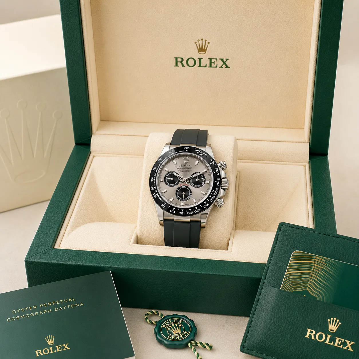 Rolex Explorer 116519ln-0024 40mm Black Dial 18K White Gold AI 头图 5 - 包装盒 [ai-shot:box-shot]