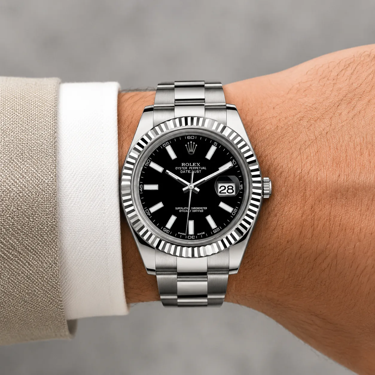 Rolex Datejust 116334-0003 41mm Black Dial / Fluted Bezel
