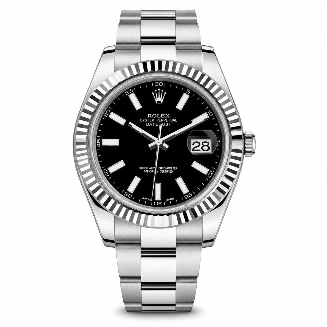 Rolex Datejust 116334-0003 41mm Black Dial / Fluted Bezel