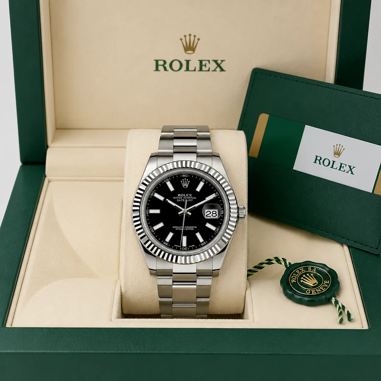 Rolex Datejust 116334-0003 41mm Black Dial / Fluted Bezel