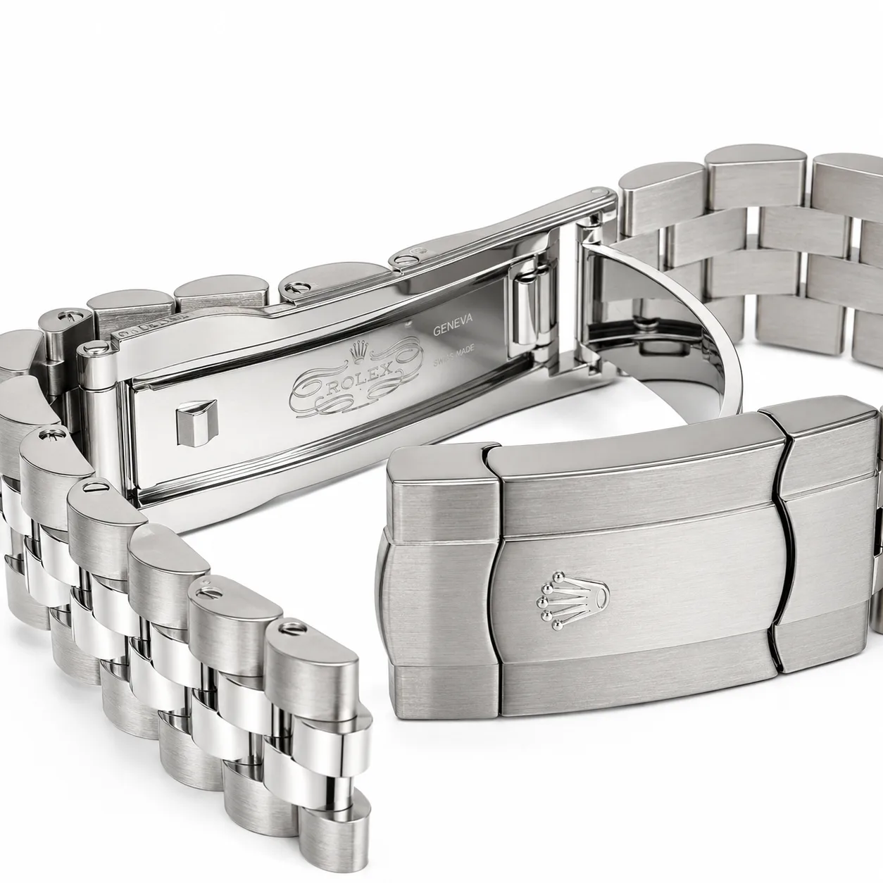 Rolex Datejust m126234-0070 36mm Blue Dial Fluted Bezel 904L Stainless Steel and 18K White Gold AI 头图 3 - 表扣表链 [ai-shot:bracelet-clasp]