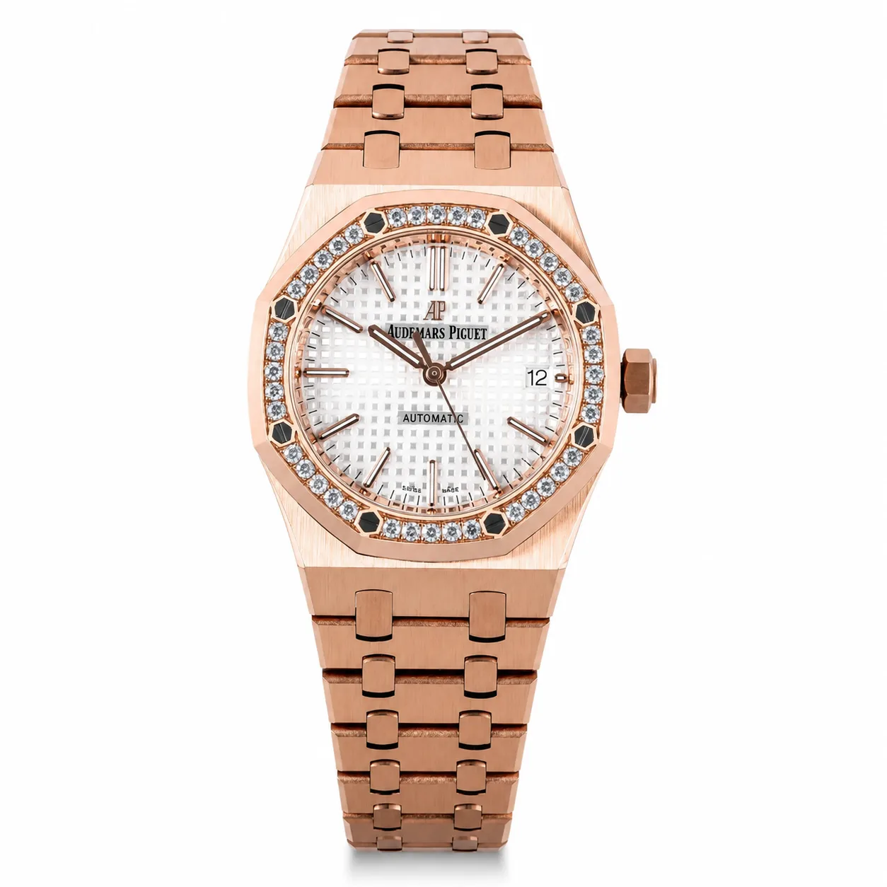 Audemars Piguet Royal Oak 15400OR.ZZ.1240OR.01 Cal.3120 White Dial Everose Gold AI 头图 1 - 白底全貌 [ai-shot:full-white]