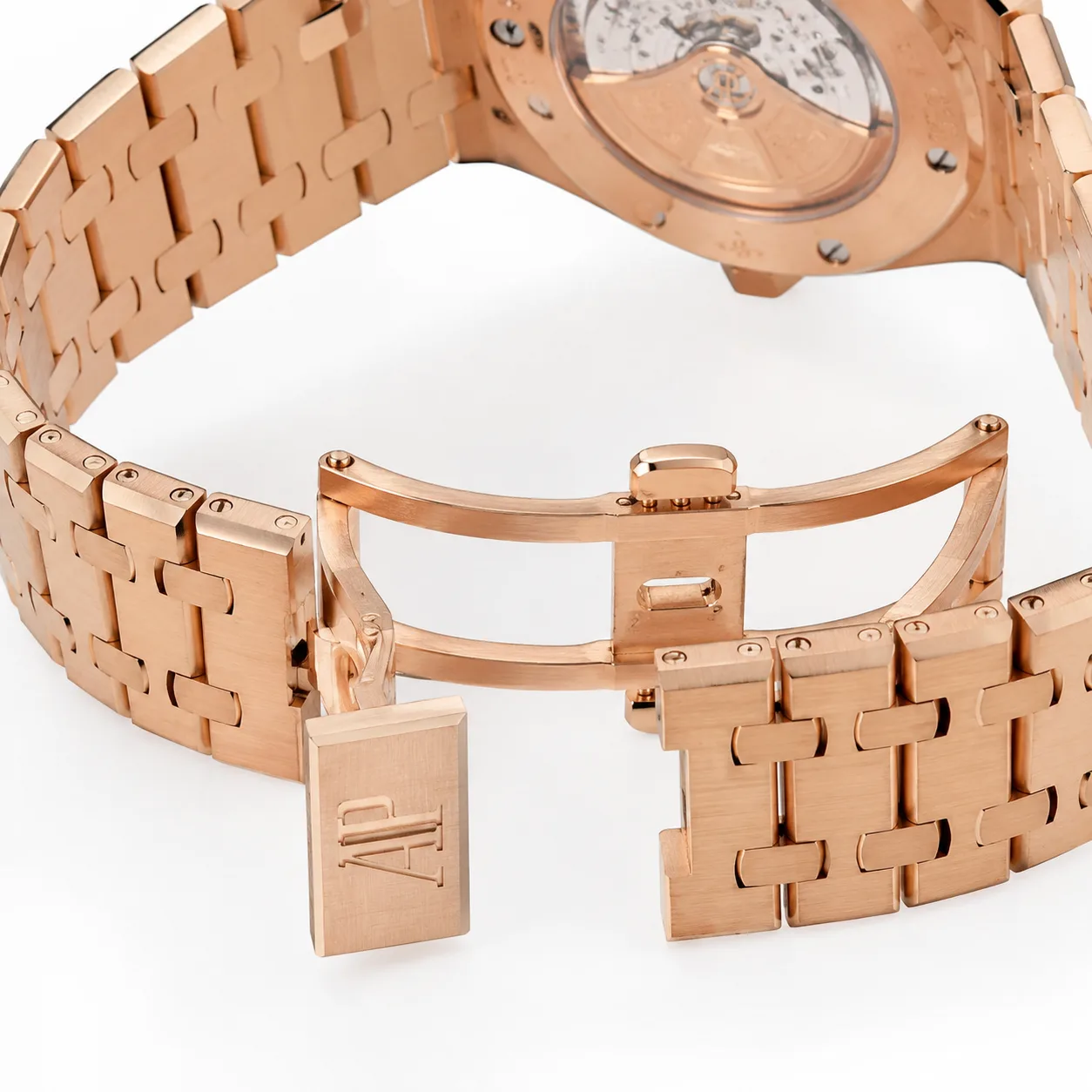 Audemars Piguet Royal Oak 15400OR.ZZ.1240OR.01 Cal.3120 White Dial Everose Gold AI 头图 3 - 表扣表链 [ai-shot:bracelet-clasp]