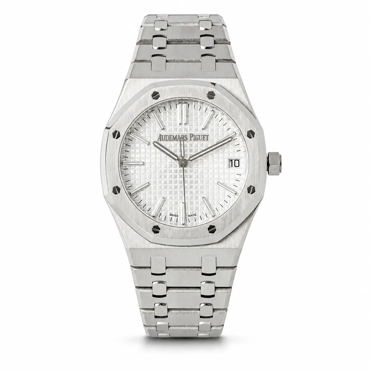 Audemars Piguet Royal Oak 15510ST.OO.1320ST.08 Cal.4302 White Dial AI 头图 1 - 白底全貌 [ai-shot:full-white]