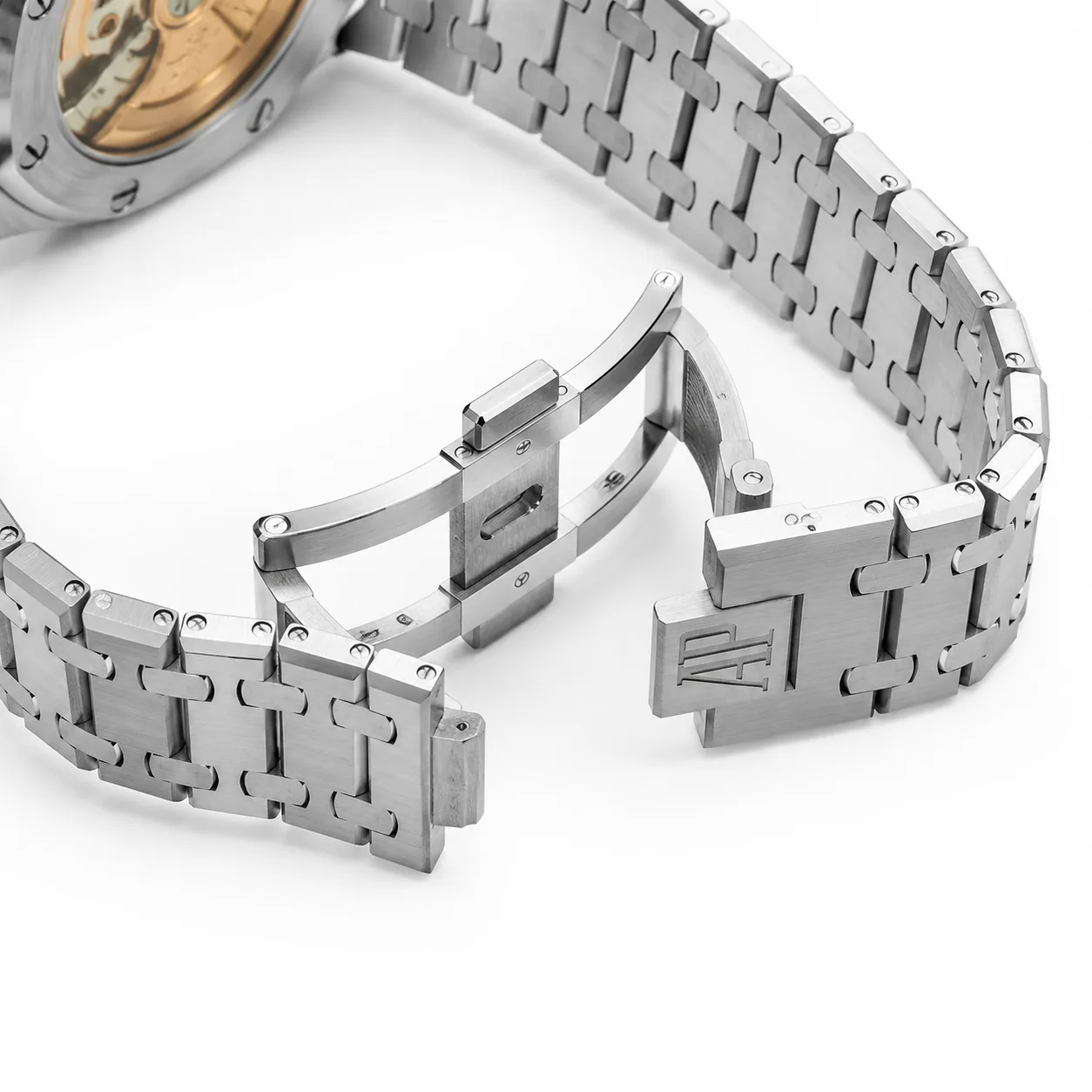 Audemars Piguet Royal Oak 15510ST.OO.1320ST.09 Cal.4302 Champagne Petite Tapisserie Dial / Steel Bezel AI 头图 3 - 表扣表链 [ai-shot:bracelet-clasp]
