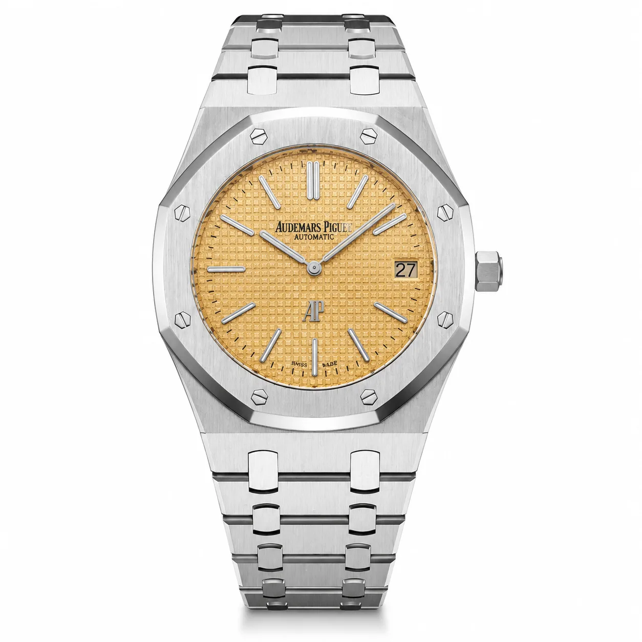 Audemars Piguet Royal Oak 15510ST.OO.1320ST.09 Cal.4302 Champagne Petite Tapisserie Dial / Steel Bezel AI 头图 1 - 白底全貌 [ai-shot:full-white]