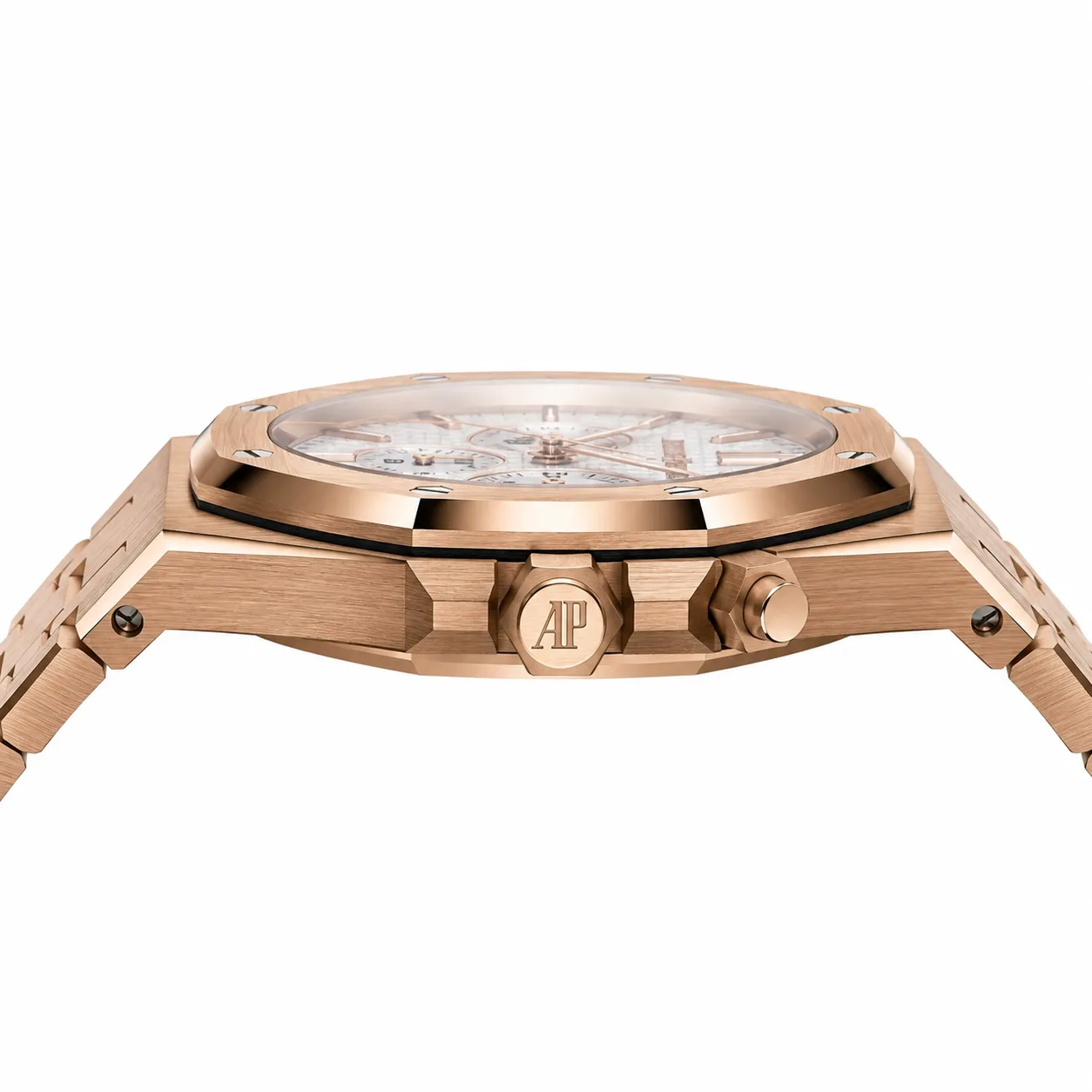 Audemars Piguet Royal Oak 26240OR.OO.1320OR.01 Cal.4401 Everose Gold AI 头图 2 - 侧面细节 [ai-shot:side-detail]