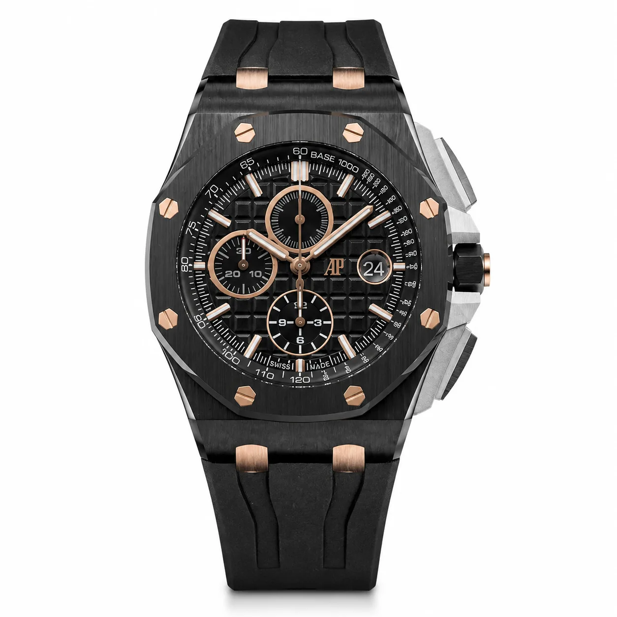 Audemars Piguet Royal Oak Offshore 26405CE.OO.A002CA.01 Cal.3126/3840 Black Bezel AI 头图 1 - 白底全貌 [ai-shot:full-white]