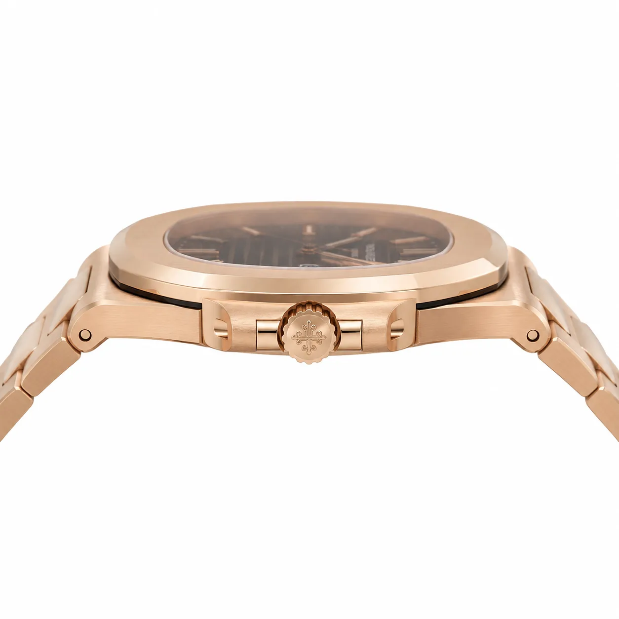 Patek Philippe Nautilus 5711/1R-001 Cal.324 D-Blue Dial Everose Gold AI 头图 2 - 侧面细节 [ai-shot:side-detail]