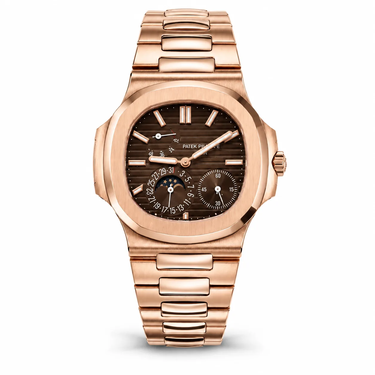 Patek Philippe Nautilus 5712/1R-001 Cal.240 D-Blue Dial Everose Gold AI 头图 1 - 白底全貌 [ai-shot:full-white]