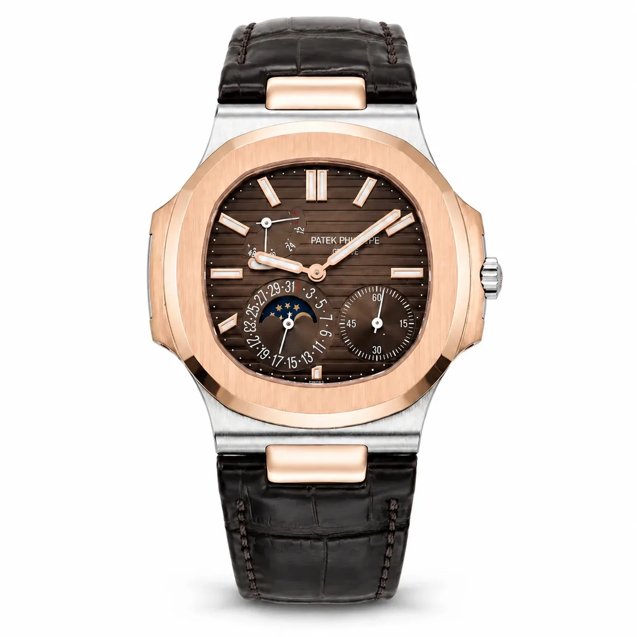 Patek Philippe Nautilus 5712GR-001 Cal.240 D-Blue Dial Everose Gold AI 头图 1 - 白底全貌 [ai-shot:full-white]