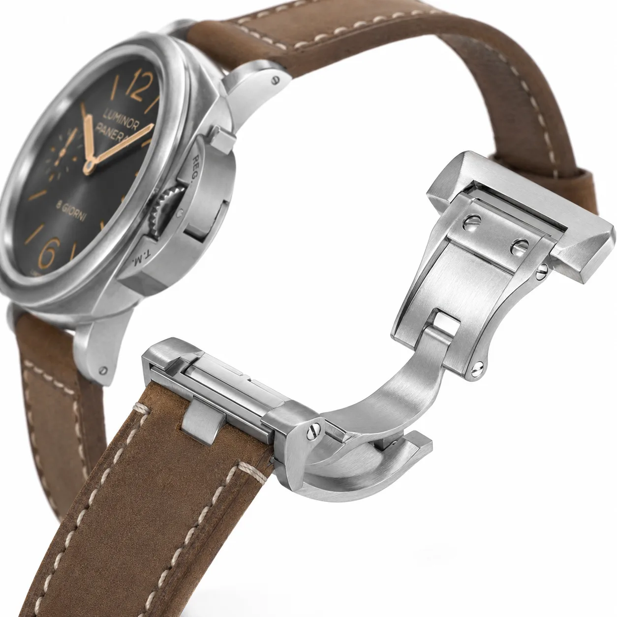 PANERAI 庐米诺 (Luminor) PAM01733 Cal.5000 AI 头图 3 - 表扣表链 [ai-shot:bracelet-clasp]