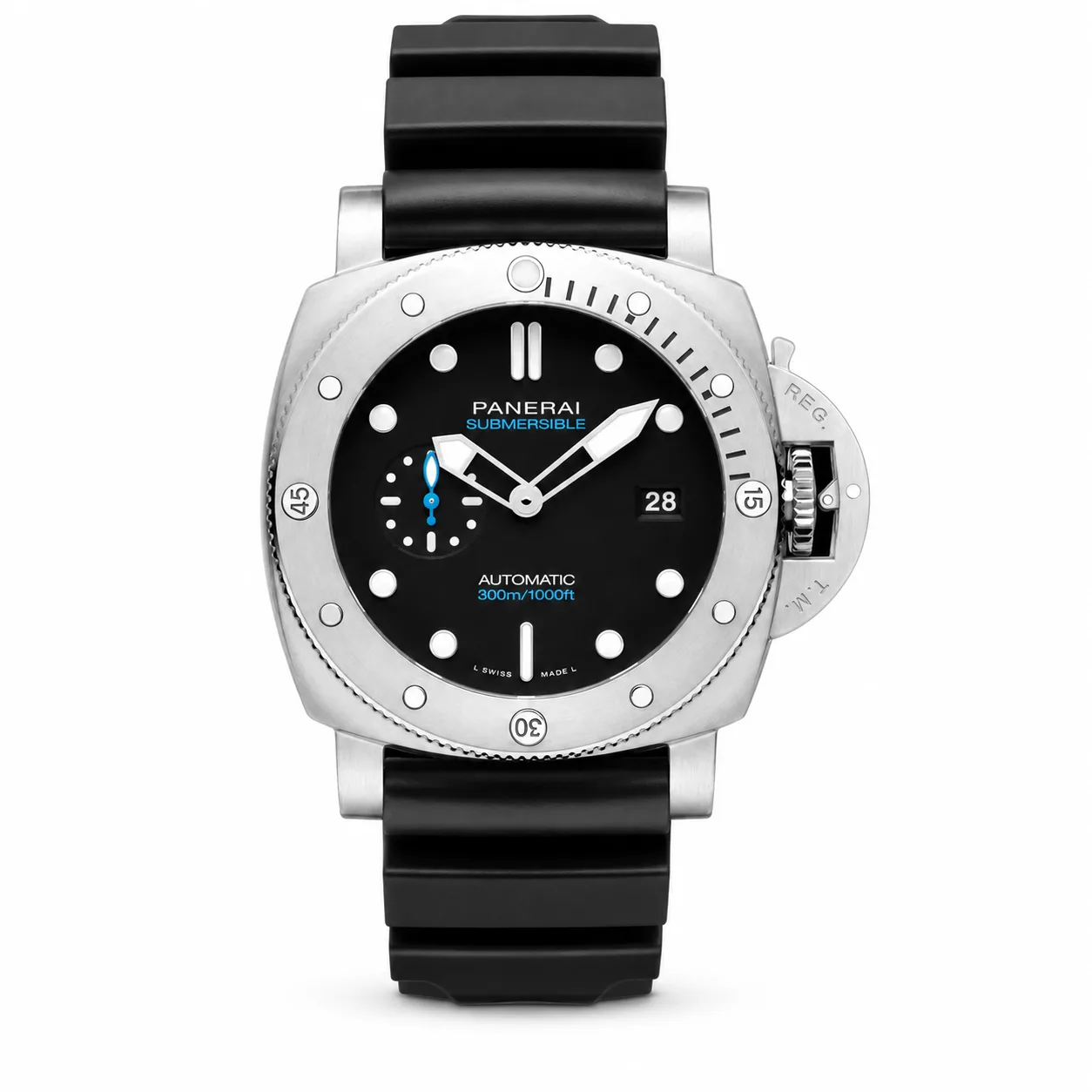 PANERAI 潜行 (Submersible) PAM01596 Cal.900 Black Dial AI 头图 1 - 白底全貌 [ai-shot:full-white]