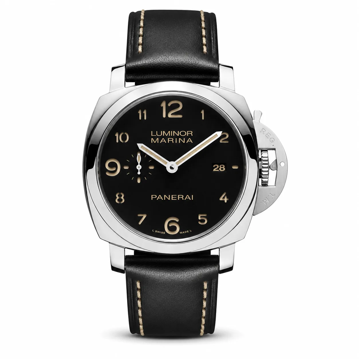 PANERAI 庐米诺 (Luminor) PAM00359 Cal.9000 Black Dial AI 头图 1 - 白底全貌 [ai-shot:full-white]