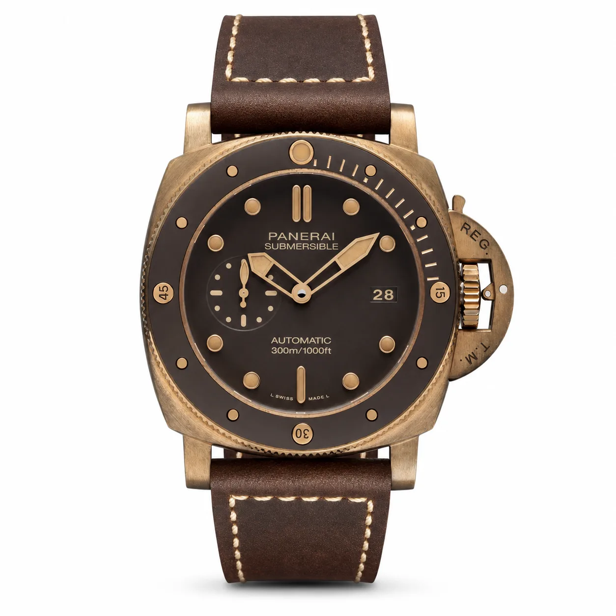 PANERAI 潜行 (Submersible) PAM00968 Cal.9010 AI 头图 1 - 白底全貌 [ai-shot:full-white]
