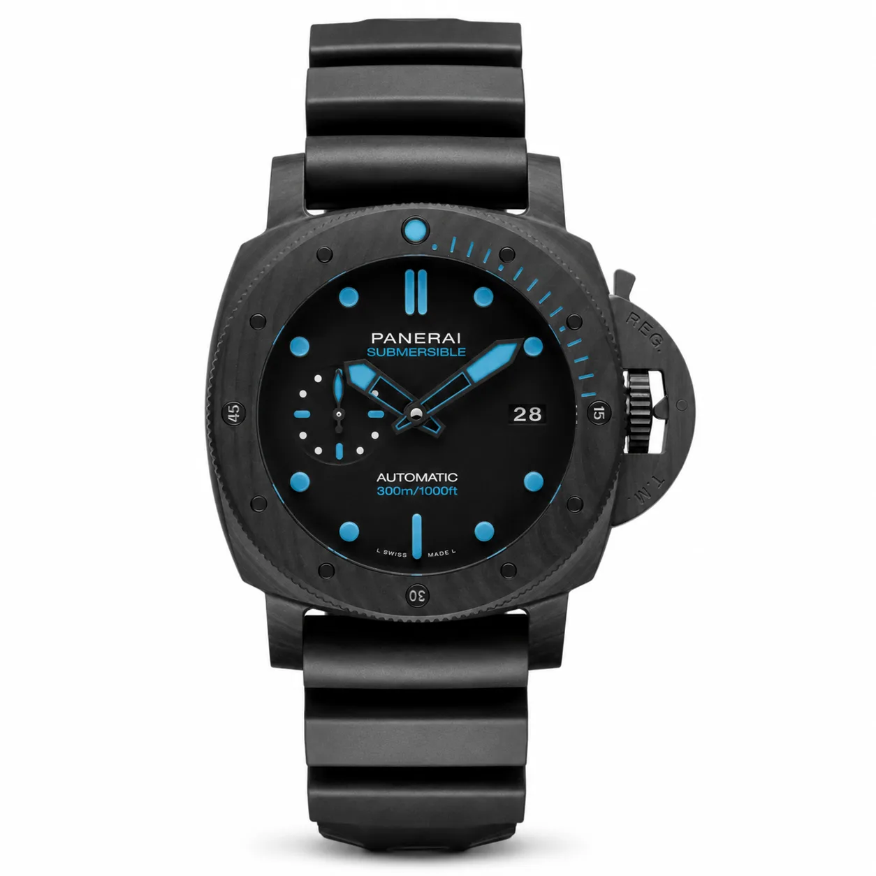 PANERAI 潜行系列 (Submersible) PAM00960 OPXXXIV自动上链机械机芯 Black Dial AI 头图 1 - 白底全貌 [ai-shot:full-white]