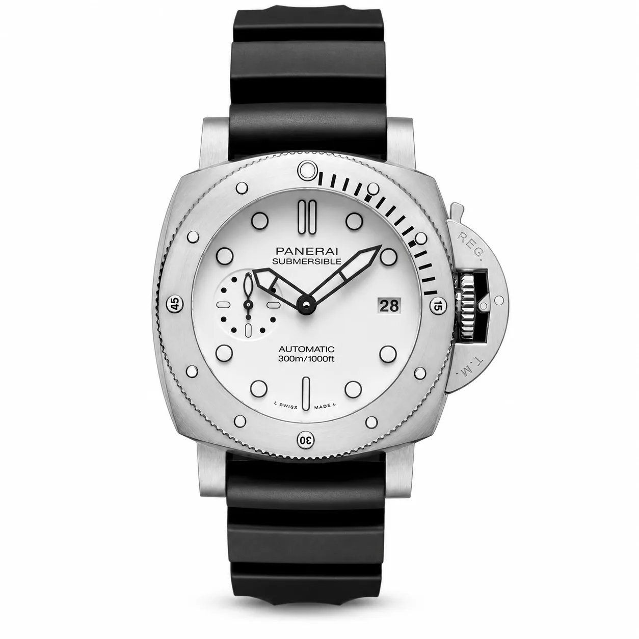 PANERAI 潜行系列 (Submersible) PAM01590 Cal.900 White Dial AI 头图 1 - 白底全貌 [ai-shot:full-white]