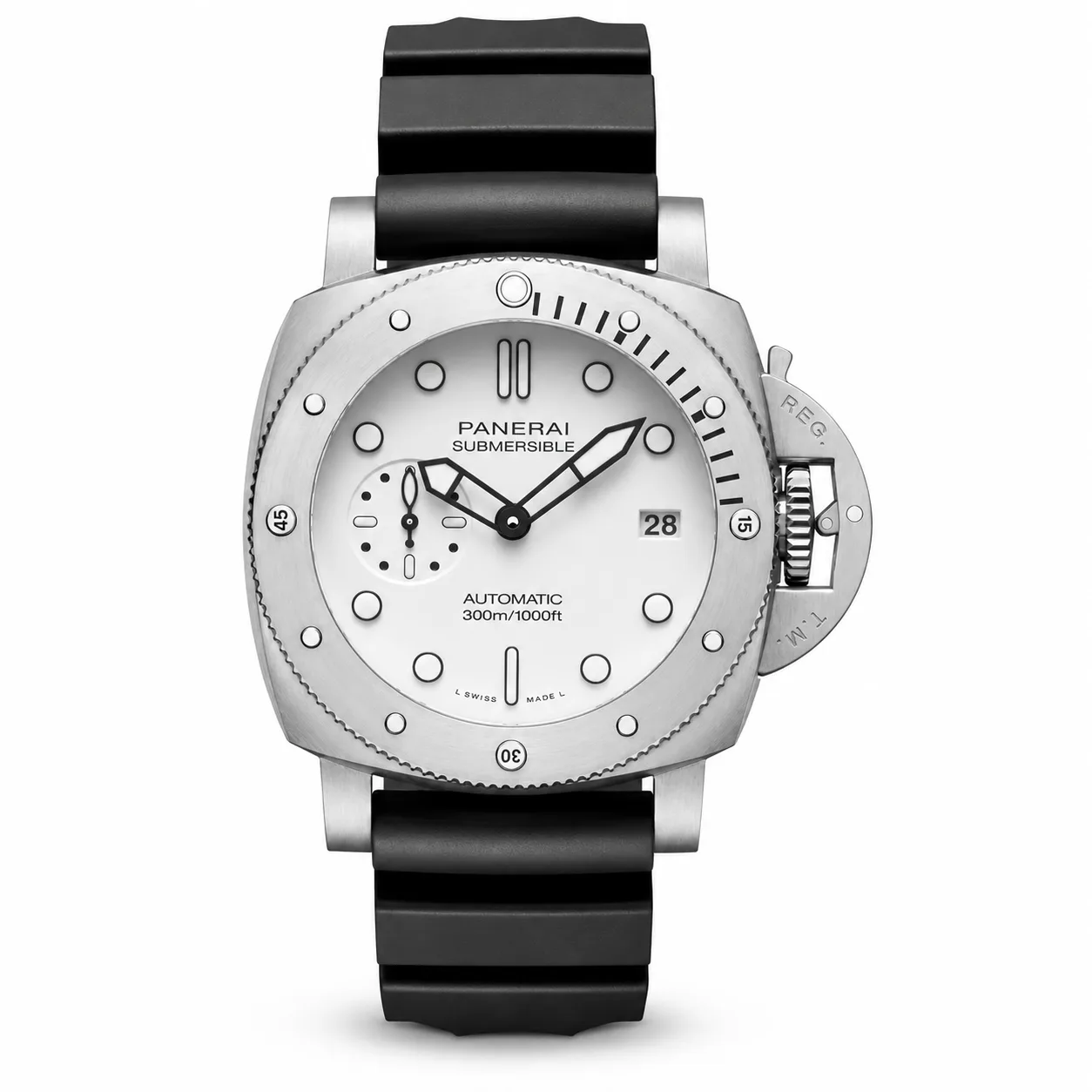PANERAI 潜行系列 (Submersible) PAM01223 Cal.900 White Dial AI 头图 1 - 白底全貌 [ai-shot:full-white]